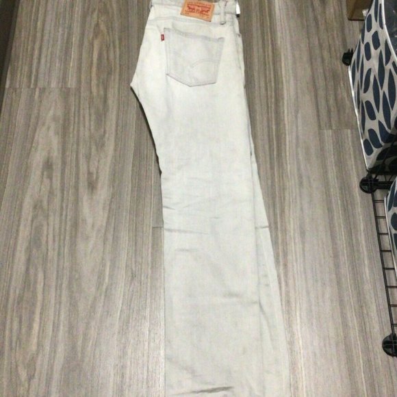 513 Levis JEANS MENS 30W 32L LIGHT GREY WASH SLIM STRAIT - Picture 3 of 9